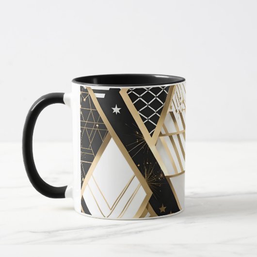 クリスマスの幾何学模様のコーヒーマグ マグカップ (左)