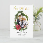 クリスマスの幾何学的な写真日付を保存 セーブザデート (スタンド正面)