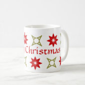 クリスマスの幾何学的な星 コーヒーマグカップ (正面右)