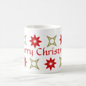 クリスマスの幾何学的な星 コーヒーマグカップ (中央)