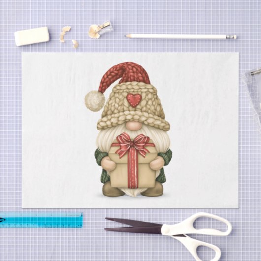 クリスマスの庭の小人ギフト 薄葉紙 (クラフト)