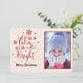 クリスマスの引用文/すべてパーソナライズされたが穏やかである/赤 シーズンカード (スタンド正面)