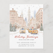 クリスマスの引越しお知らせ　新しい住所のお発表 案内ポストカード (正面)