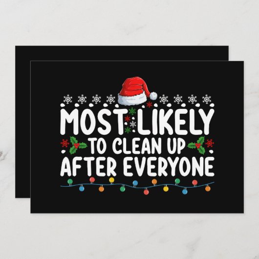 クリスマスの後に片付けそうな方が多い 招待状 (正面/裏面)