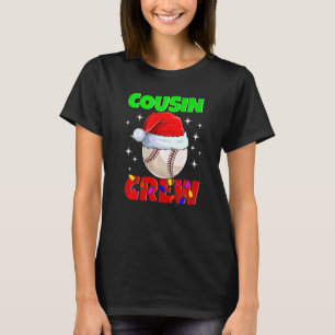 クリスマスの従兄弟クルーベースボールパジャマファミリーXmas Tシャツ
