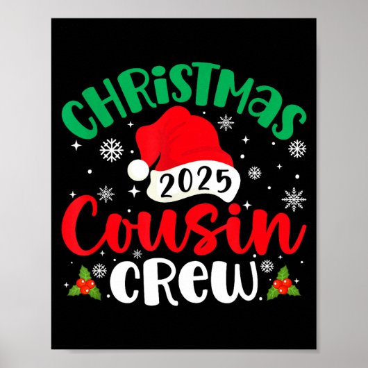クリスマスの従兄弟クルー 2025 クリスマス サンタ帽子 マッチング ポスター (正面)