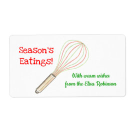 クリスマスの御馳走ラベル/ベーキングのラベル(赤い緑) ラベル