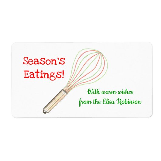 クリスマスの御馳走ラベル/ベーキングのラベル(赤い緑) ラベル (正面)