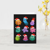 クリスマスの微生物学 細菌 サンタ 科学 クリスマス カード (黄色い花)