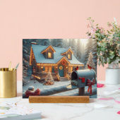 クリスマスの心地よい山小屋 冬のワンダーランド アクリルサイン (ウェディング)