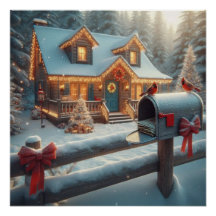 クリスマスの心地よい山小屋 冬のワンダーランド