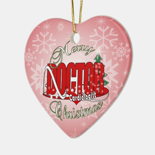 クリスマスの心臓学医の医者 セラミックオーナメント (左)