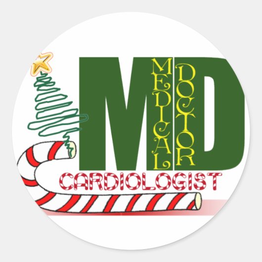クリスマスの心臓学医 ラウンドシール (正面)