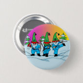 クリスマスの忍者の小妖精や小人ボタン 缶バッジ (正面&裏面)