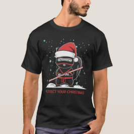 クリスマスの忍者リス - "クリスマスを守れ" Tシャツ