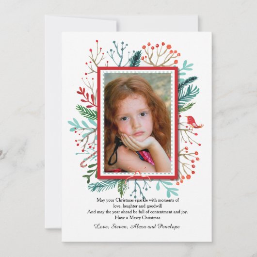 クリスマスの応援の写真の休日カード シーズンカード (正面)