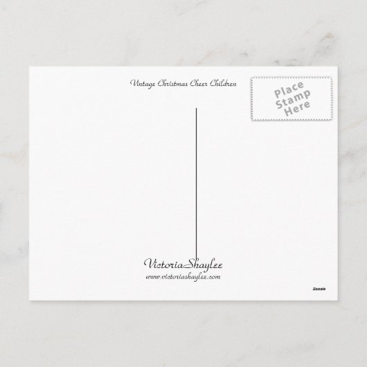 クリスマスの応援の子供 シーズンポストカード (裏面)