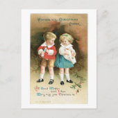 クリスマスの応援の子供 シーズンポストカード (正面)