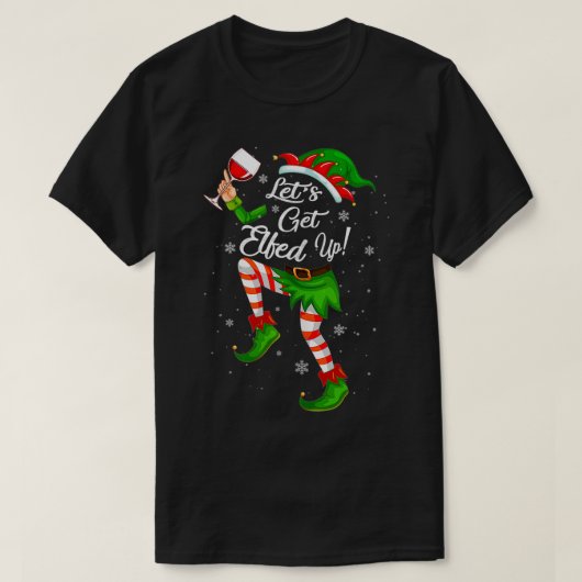 クリスマスの応援を飲んでおもしろいうんざりしよう Tシャツ (デザイン正面)
