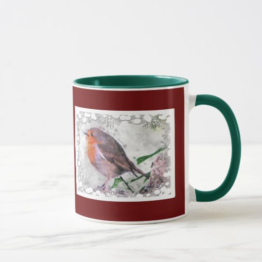 クリスマスの応援ロビンRedbreast マグカップ (右)