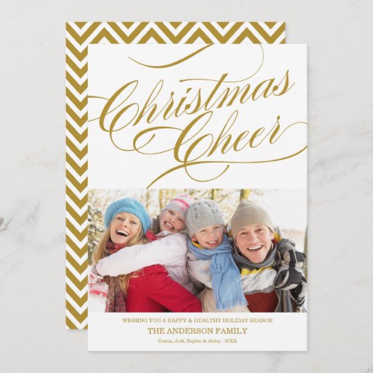 クリスマスの応援%PIPE%の休日の写真カード シーズンカード (正面/裏面)