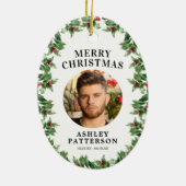 クリスマスの思い出のヒイラギ セラミックオーナメント (裏面)