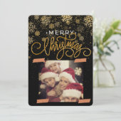 クリスマスの思い出をカスタマイズしたフォトホリデー 招待状 (スタンド正面)
