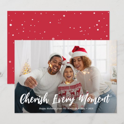 クリスマスの思い出を大切に ホリデーカード (正面/裏面)