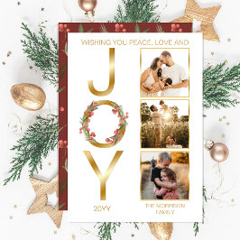 クリスマスの思い出3枚の写真入り シーズンカード