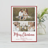 クリスマスの思い出4枚の写真入り シーズンカード (スタンド正面)