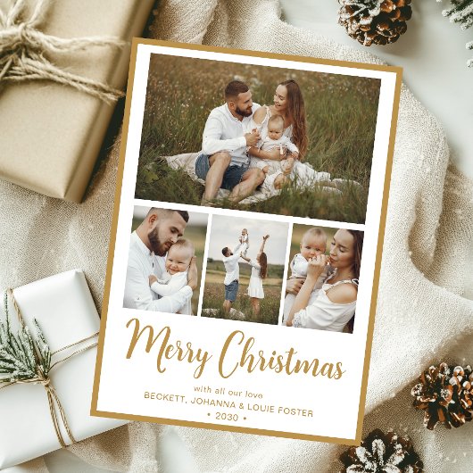 クリスマスの思い出4枚の写真入り シーズンカード