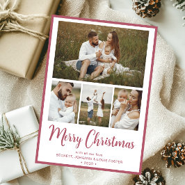 クリスマスの思い出4枚の写真入り シーズンカード