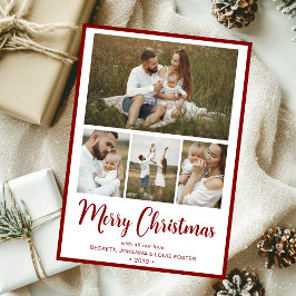 クリスマスの思い出4枚の写真入り シーズンカード
