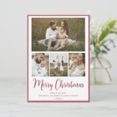 クリスマスの思い出4枚の写真入り シーズンカード (スタンド正面)