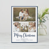クリスマスの思い出4枚の写真入り シーズンカード (スタンド正面)