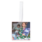 クリスマスの思い出5写真家族キッズギフト キューブオーナメント (正面)