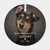 クリスマスの思い出 ペット犬の写真 ガラスオーナメント (裏面)