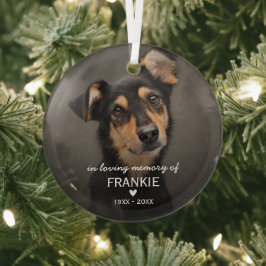 クリスマスの思い出 ペット犬の写真 ガラスオーナメント