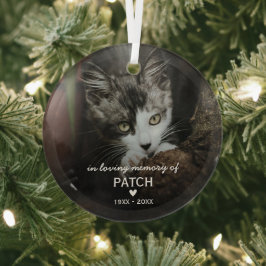 クリスマスの思い出 ペット 猫 写真 ガラスオーナメント