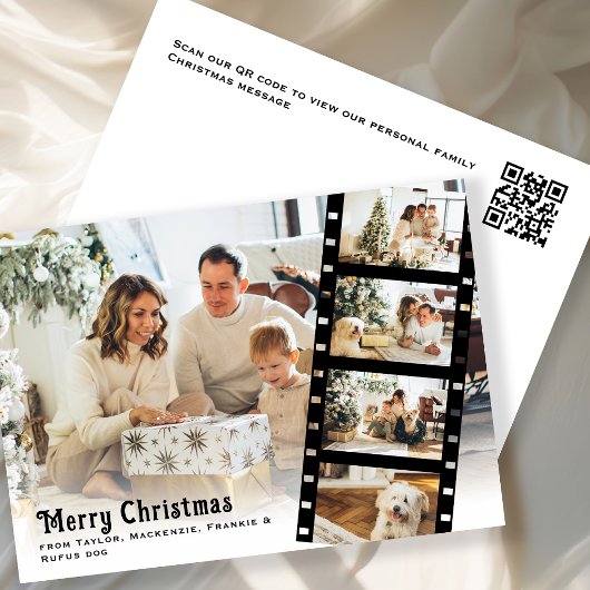 クリスマスの思い出 写真入りフィルム風QRコード シーズンカード