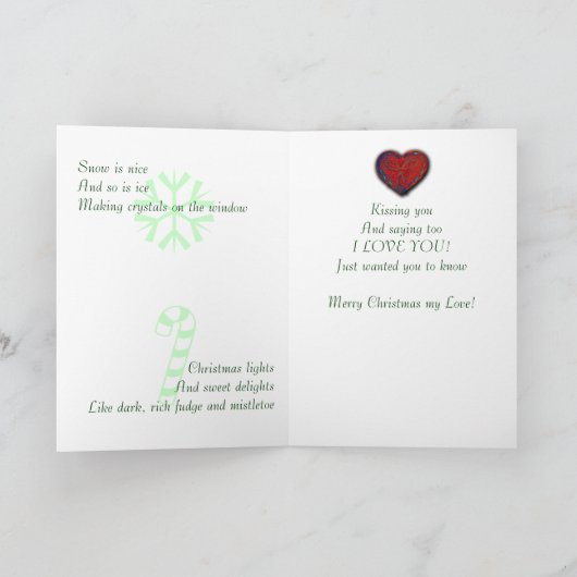 クリスマスの思い…ロマンチックな挨拶 シーズンカード (内部)