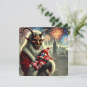 クリスマスの恐怖 クランプス 新年おめでとう シーズンカード (スタンド正面)