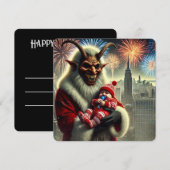 クリスマスの恐怖 クランプス 新年おめでとう シーズンカード (正面/裏面)