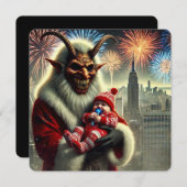 クリスマスの恐怖 クランプス 新年快乐 シーズンカード (正面/裏面)