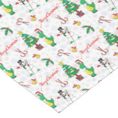 クリスマスの恐竜と雪だるま ショートテーブルランナー (コーナー)