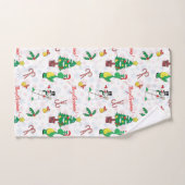 クリスマスの恐竜と雪だるま バスタオルセット (ハンドタオル)