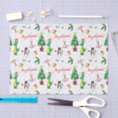 クリスマスの恐竜と雪だるま 薄葉紙 (クラフト)