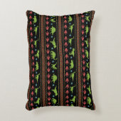 クリスマスの恐竜のニットによって刺繍される公平な島 アクセントクッション (正面(垂直))