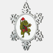 クリスマスの恐竜の雪片のオーナメント スノーフレークピューターオーナメント (右)