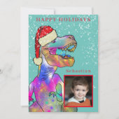 クリスマスの恐竜カスタムの写真 シーズンカード (正面)